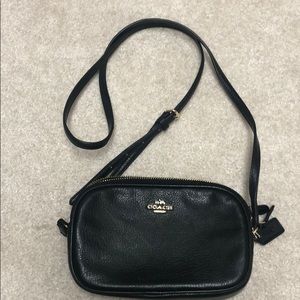 Small black leather Coach purse